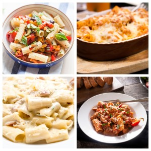 Plate of rigatoni dishes.